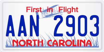 NC license plate AAN2903