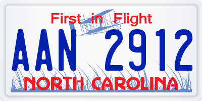 NC license plate AAN2912