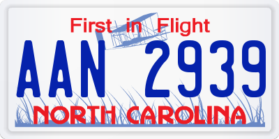 NC license plate AAN2939