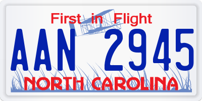 NC license plate AAN2945