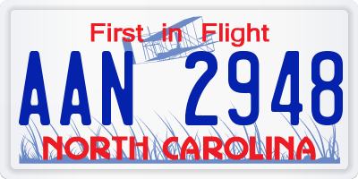NC license plate AAN2948