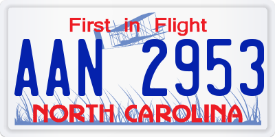 NC license plate AAN2953