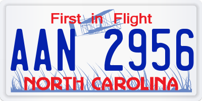 NC license plate AAN2956