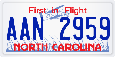 NC license plate AAN2959