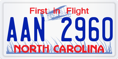 NC license plate AAN2960