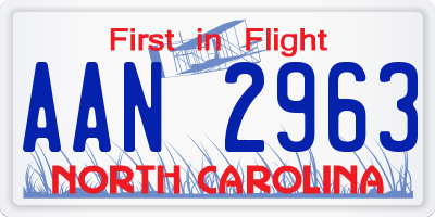 NC license plate AAN2963