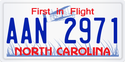 NC license plate AAN2971