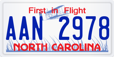 NC license plate AAN2978