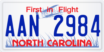 NC license plate AAN2984