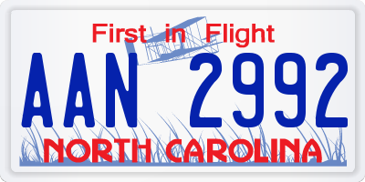 NC license plate AAN2992