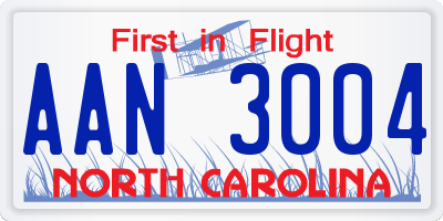 NC license plate AAN3004