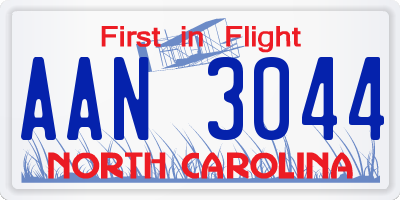 NC license plate AAN3044