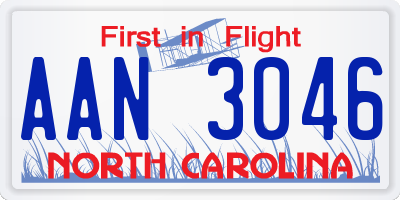 NC license plate AAN3046