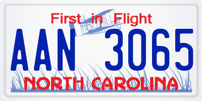 NC license plate AAN3065