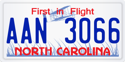 NC license plate AAN3066