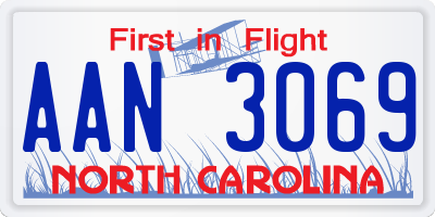 NC license plate AAN3069