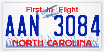 NC license plate AAN3084