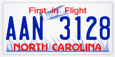 NC license plate AAN3128