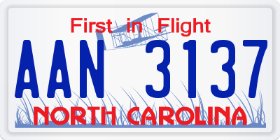 NC license plate AAN3137
