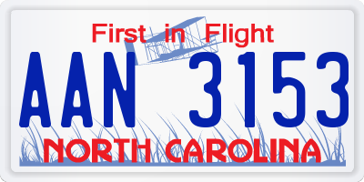 NC license plate AAN3153