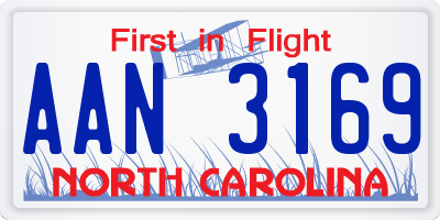 NC license plate AAN3169