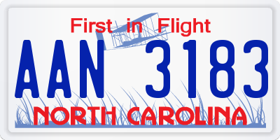 NC license plate AAN3183