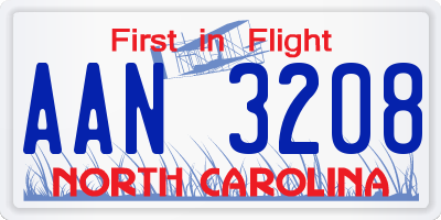 NC license plate AAN3208
