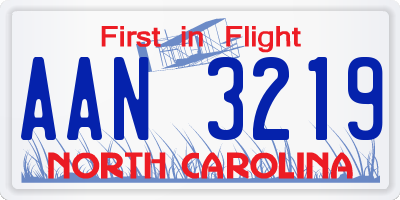 NC license plate AAN3219