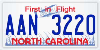 NC license plate AAN3220