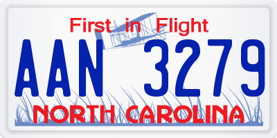 NC license plate AAN3279