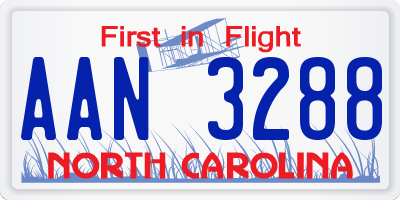 NC license plate AAN3288