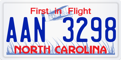 NC license plate AAN3298