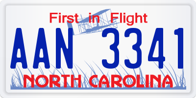 NC license plate AAN3341