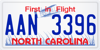 NC license plate AAN3396
