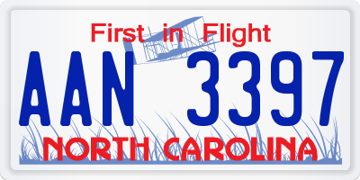 NC license plate AAN3397