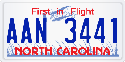 NC license plate AAN3441