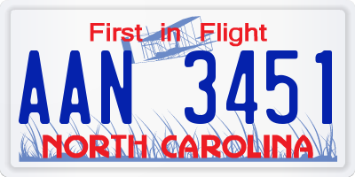 NC license plate AAN3451