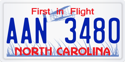 NC license plate AAN3480