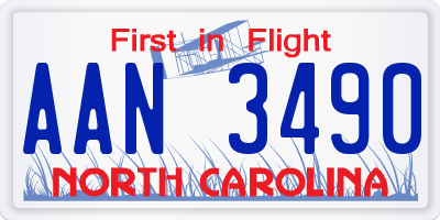 NC license plate AAN3490