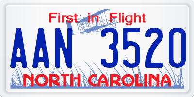 NC license plate AAN3520