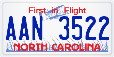 NC license plate AAN3522