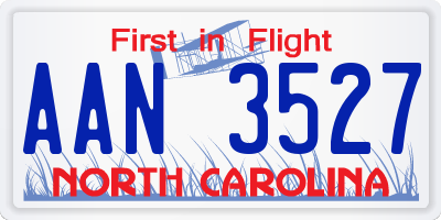 NC license plate AAN3527