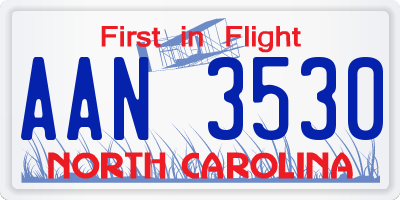 NC license plate AAN3530