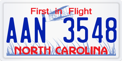 NC license plate AAN3548