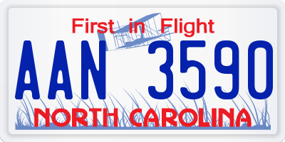 NC license plate AAN3590