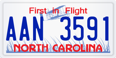 NC license plate AAN3591