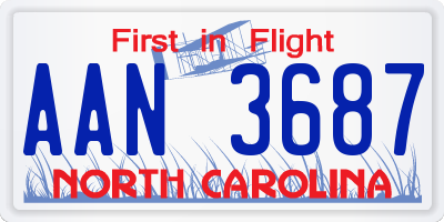 NC license plate AAN3687