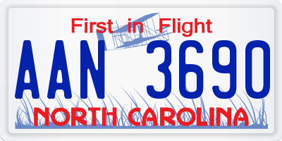 NC license plate AAN3690