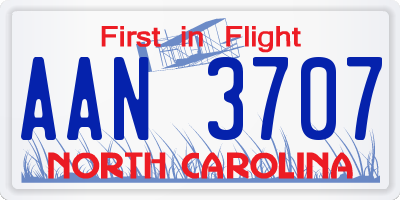 NC license plate AAN3707