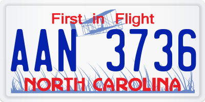 NC license plate AAN3736